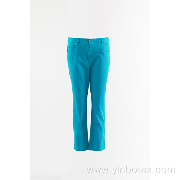 Ladies Aqua cotton trousers